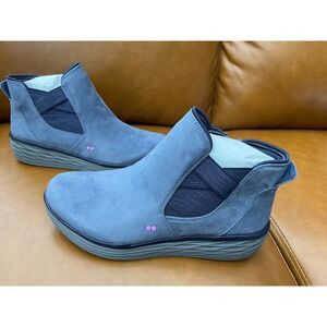 Ryka Noelle 2 Ankle Boot Women Size 8 Blue Water Repellent Wedge Zipper Bootie